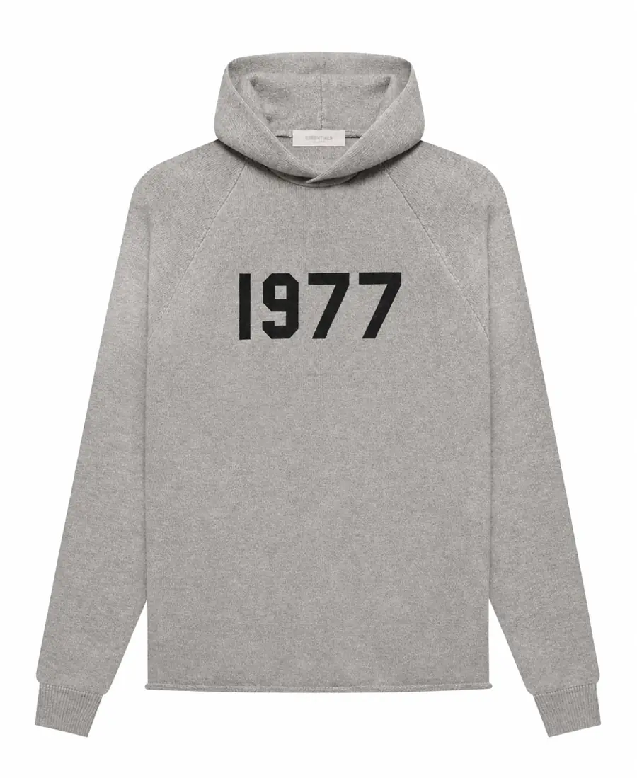 1977 Knit Hoodie in Light Heather Gray